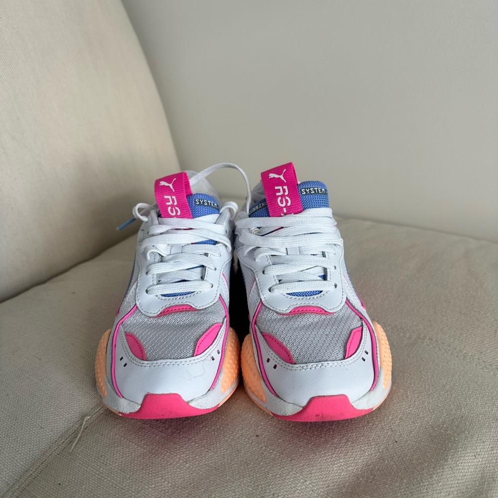 Puma women’s Sneakers - White, Pink, and Orange